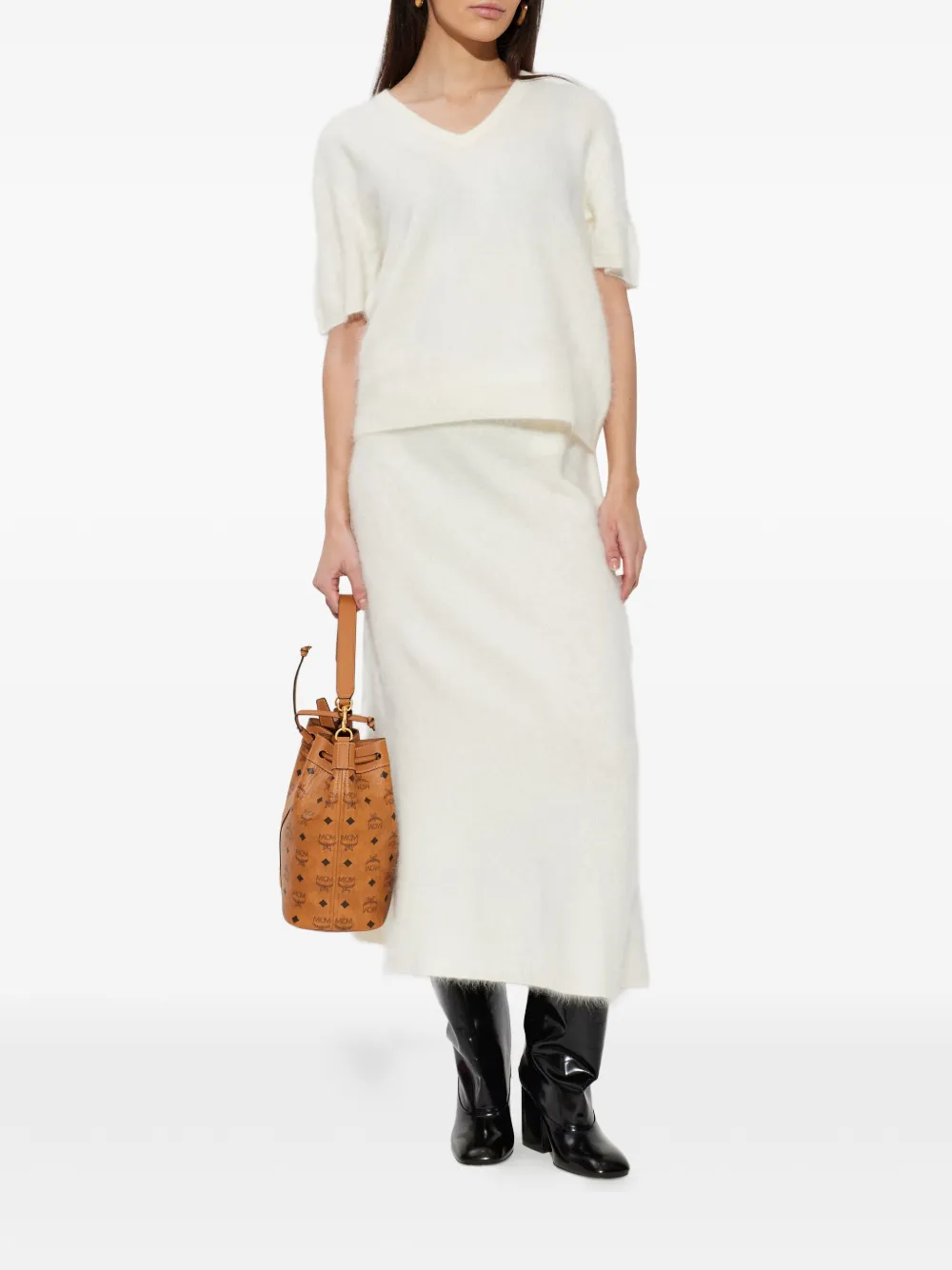  Lisa Yang Brushed Midi Skirt - Neutrals 