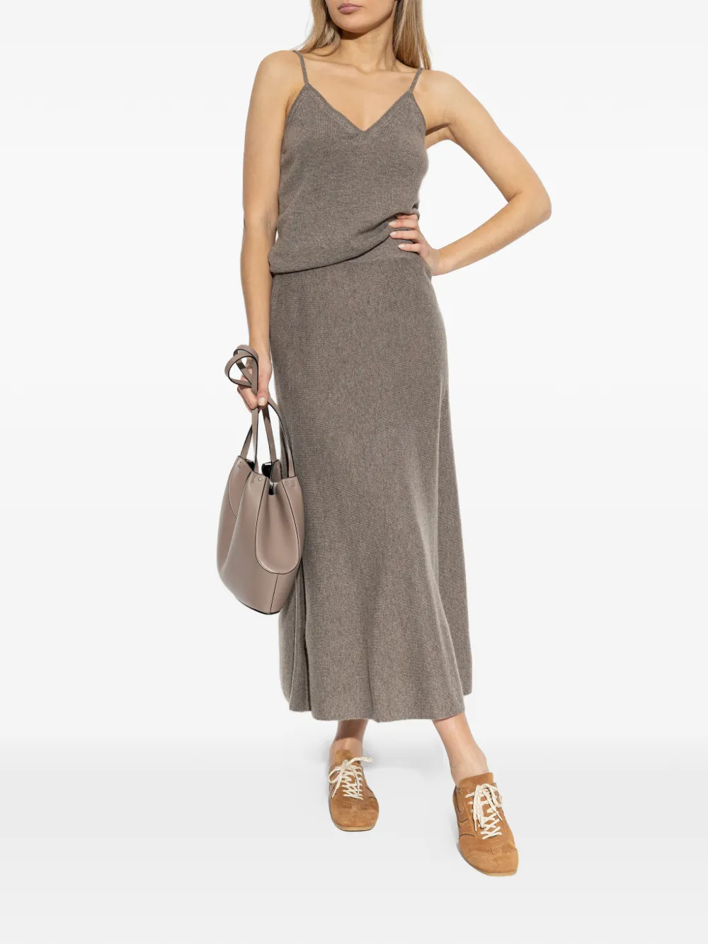  Lisa Yang V-neck Strap Top - Brown 