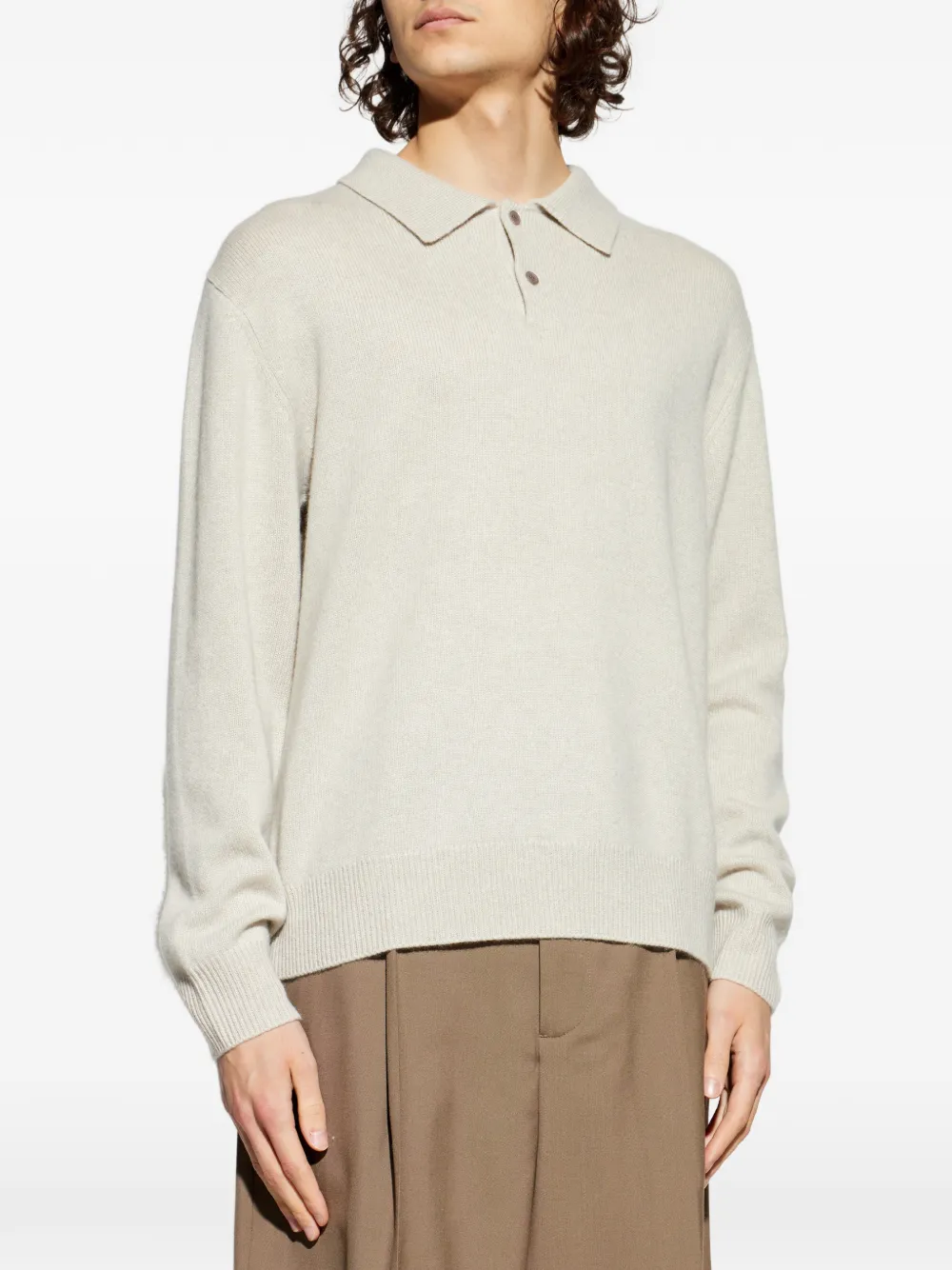  Lisa Yang Buttoned Polo Shirt - Neutrals 