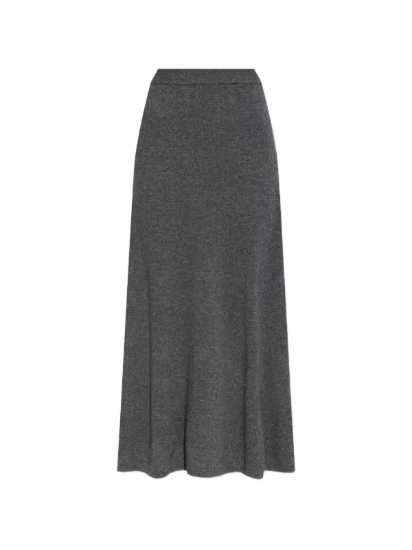 Lisa Yang Dolly Knitted Midi Skirt in Grey