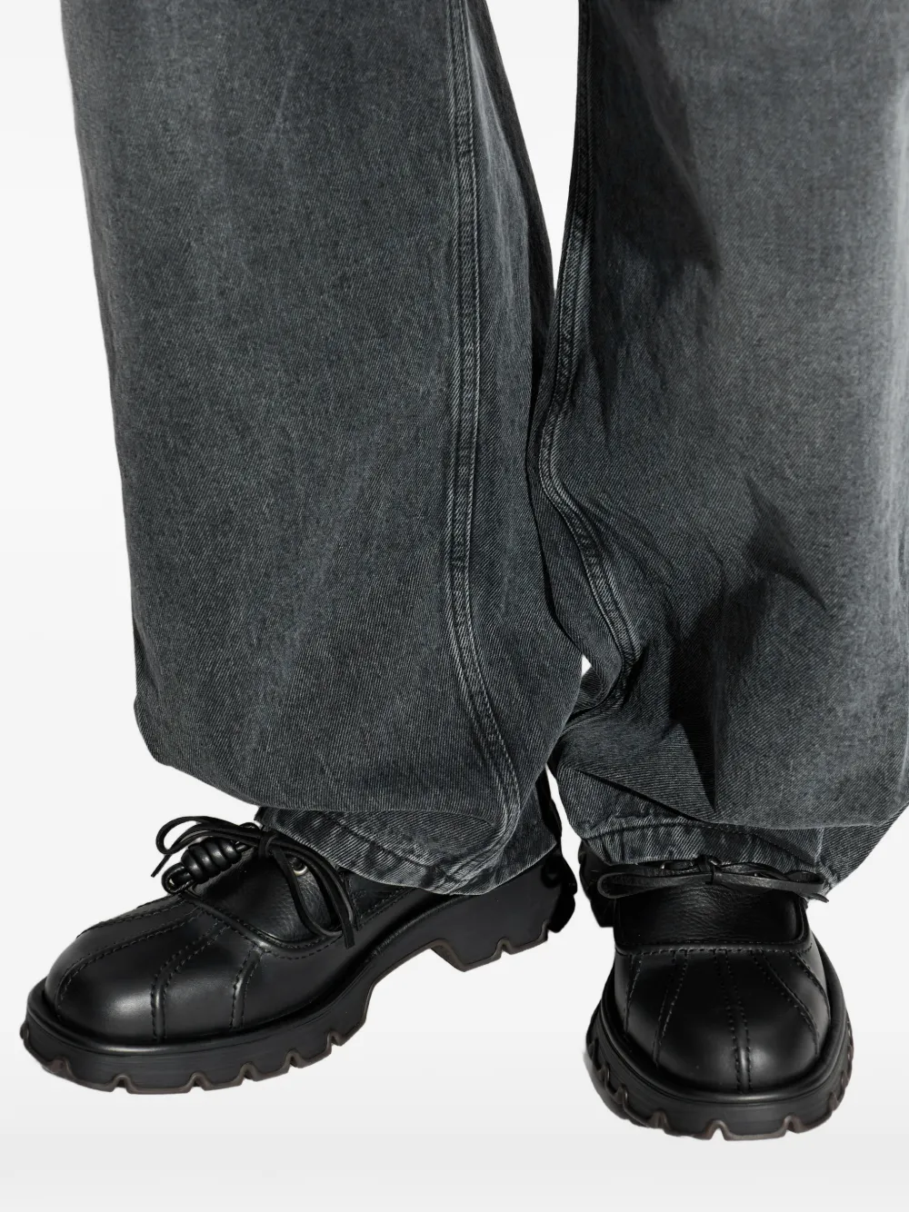 LOEWE lace-up lug-sole loafers Zwart