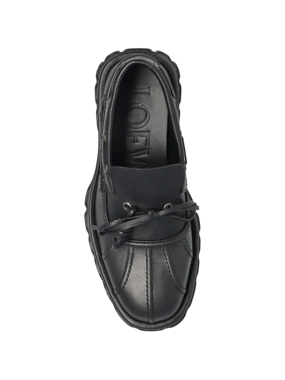 LOEWE lace-up lug-sole loafers Zwart