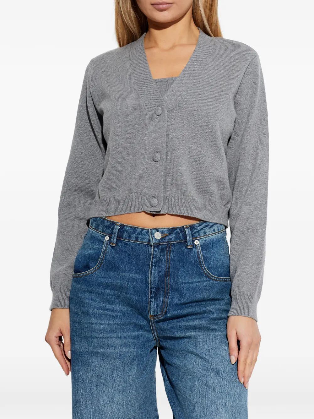  Officine Generale Serena Button V-neck Cardigan - Grey 