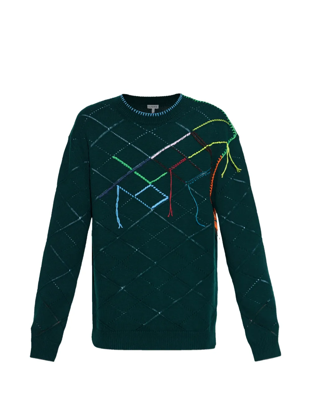 LOEWE multicolour intarsia sweater - Verde