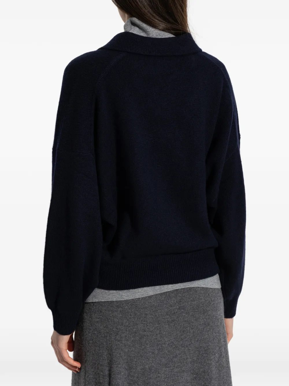 Lisa Yang Etta gebreide top met knopen Blauw