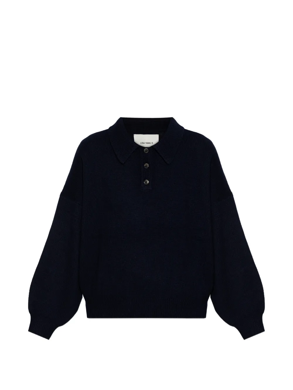 Lisa Yang Etta buttoned knitted top - Blu