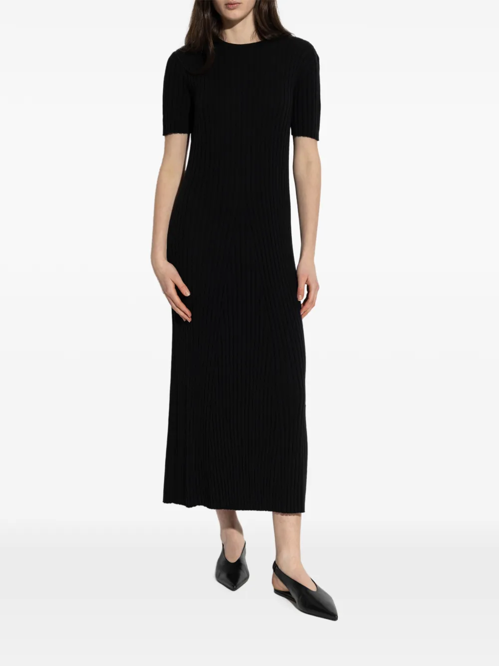  Lisa Yang Isabela Ribbed Midi Dress - Black 