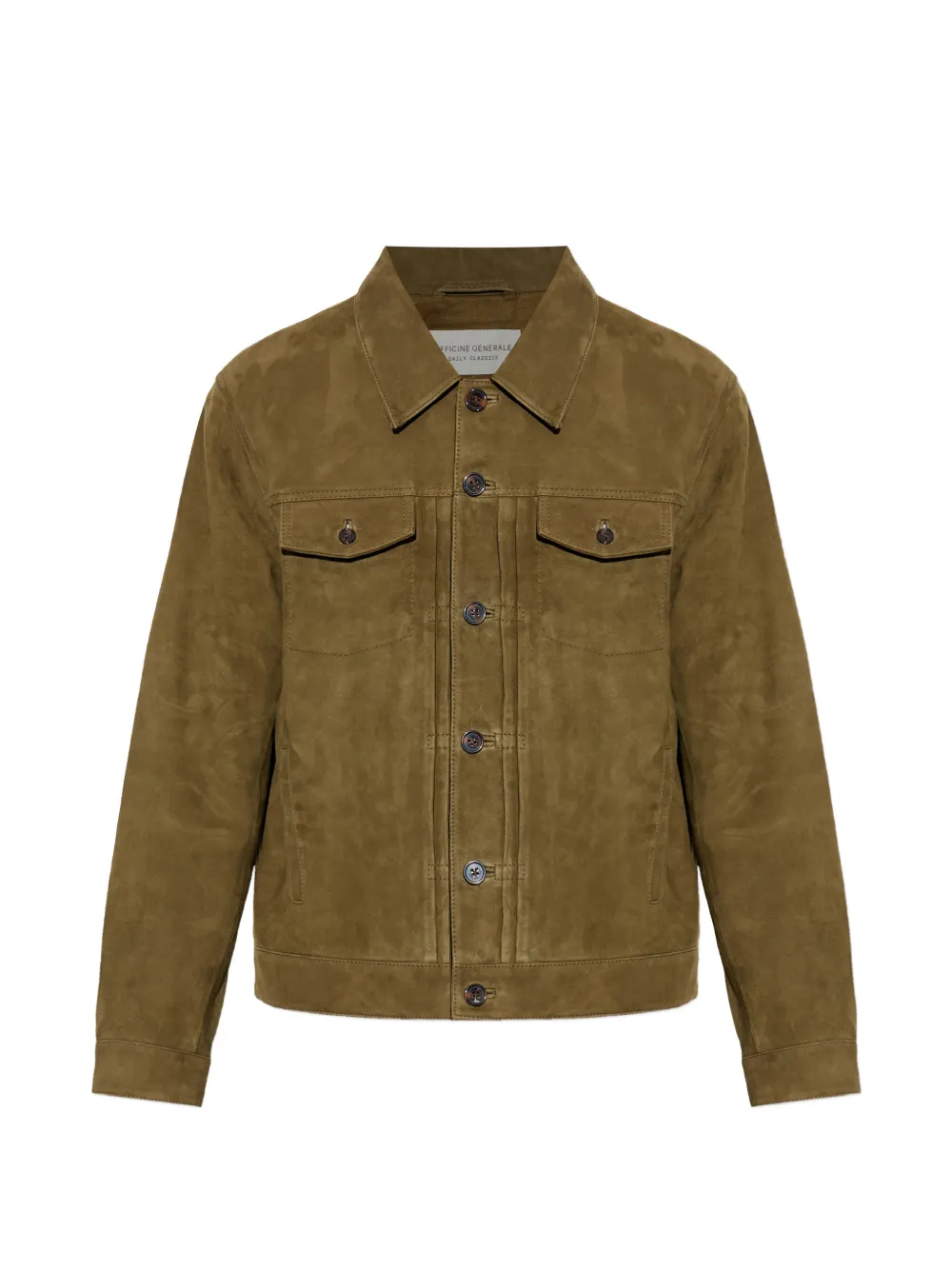 Officine Generale button-fastening suede jacket - Marrone