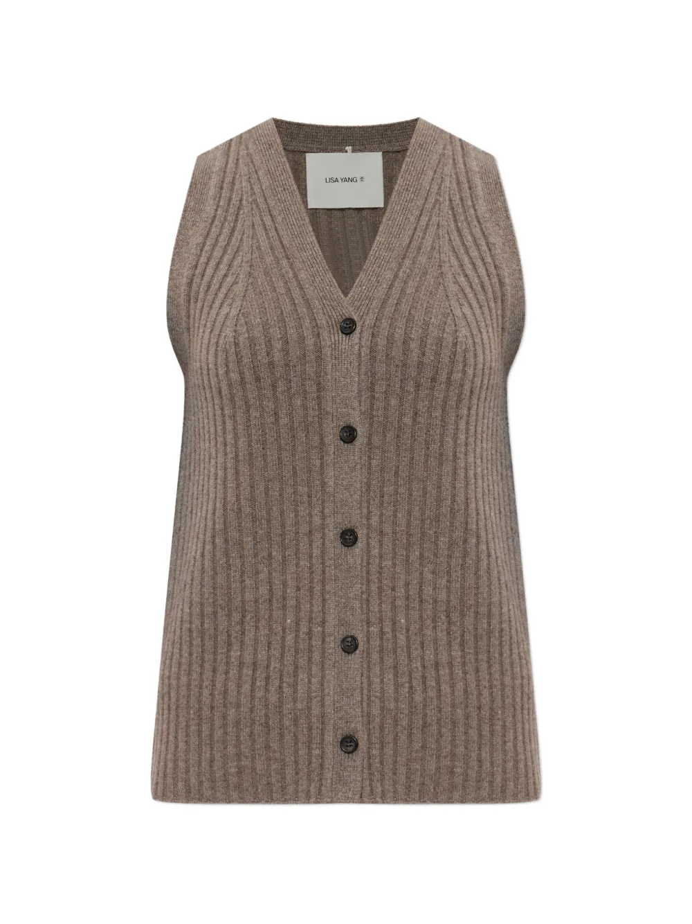 Lisa Yang buttoned V-neck vest - Marrone