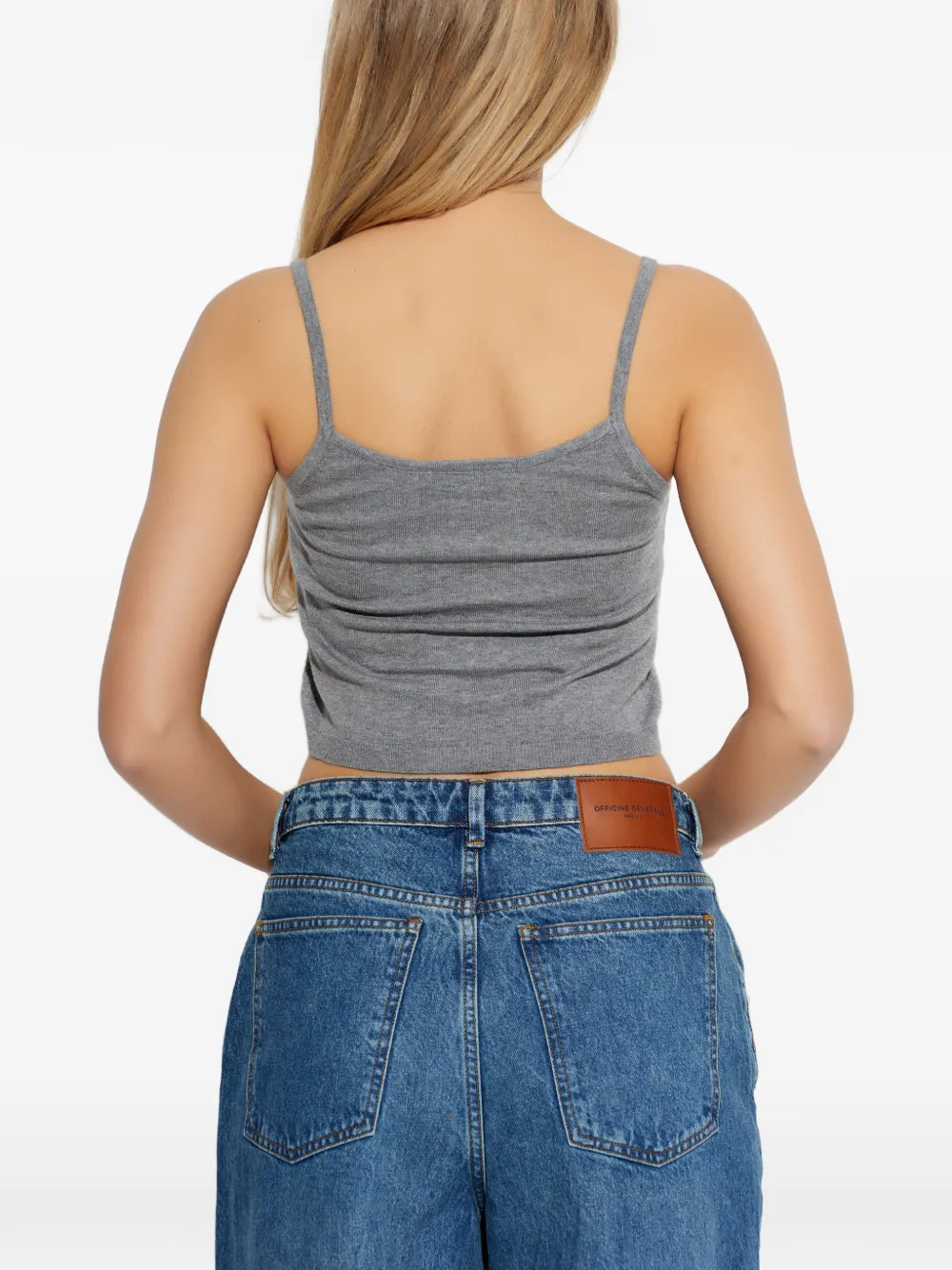 Officine Generale Cropped top met band Grijs