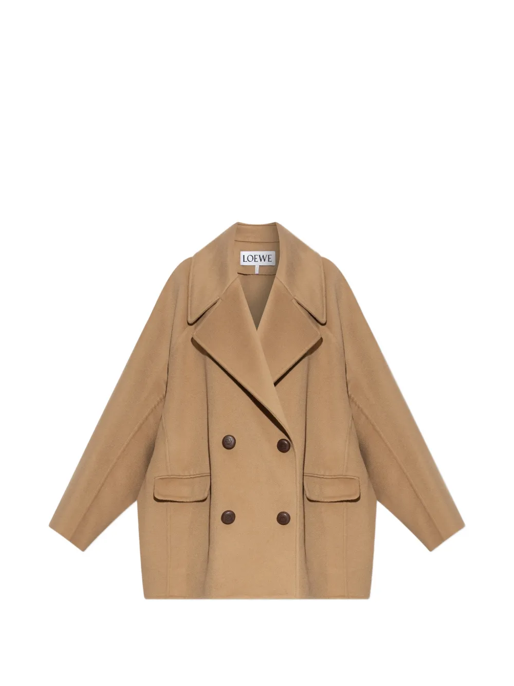 LOEWE double-breasted button coat - Marrone