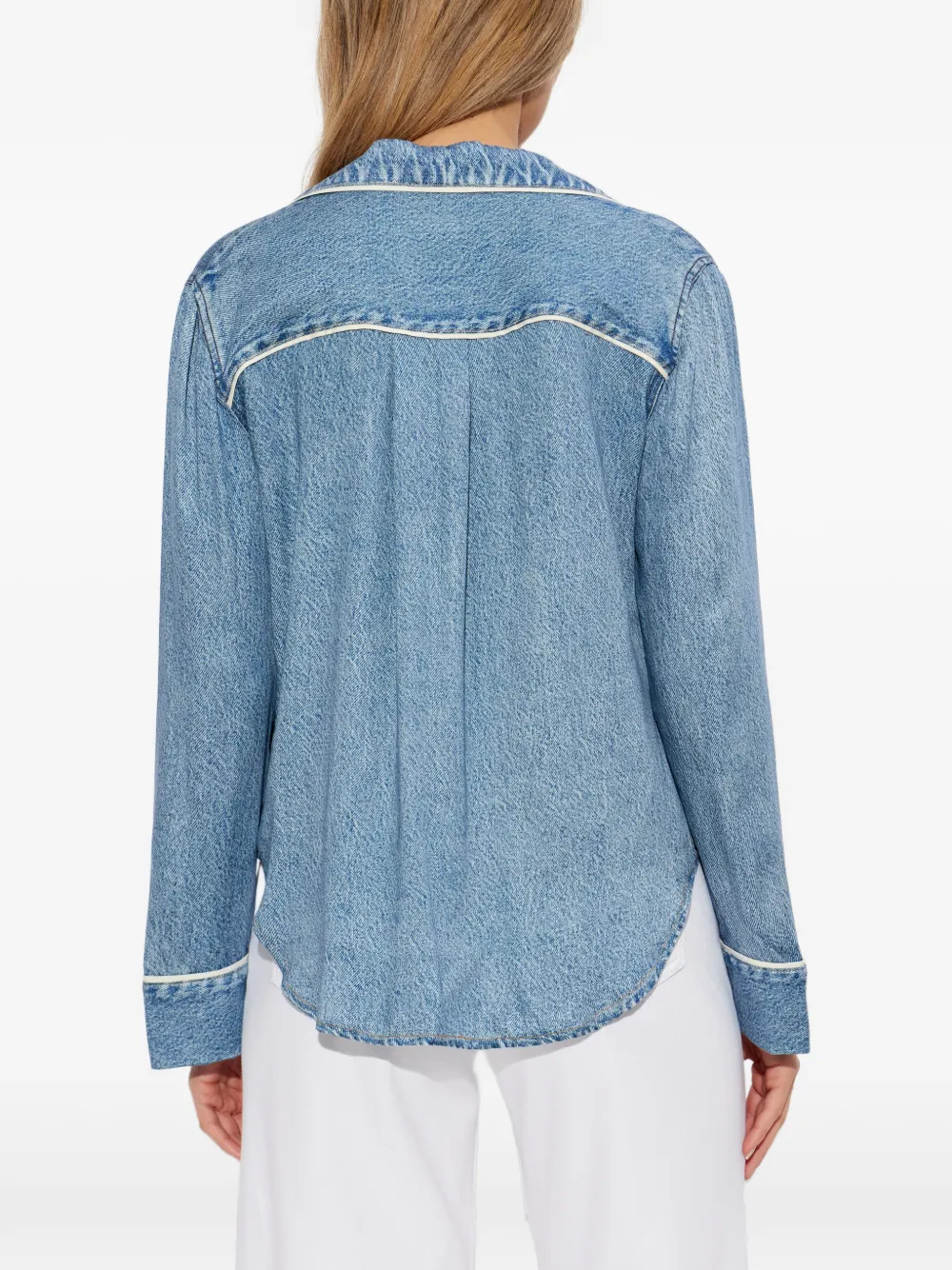 rag & bone Blouse met borstzak Blauw