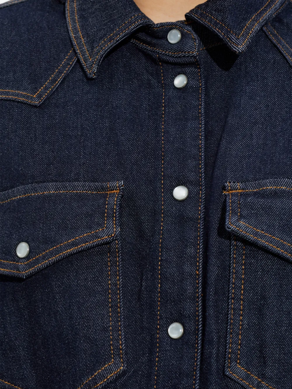 Gestuz Mini-jurk met borstzak en lange mouwen Blauw