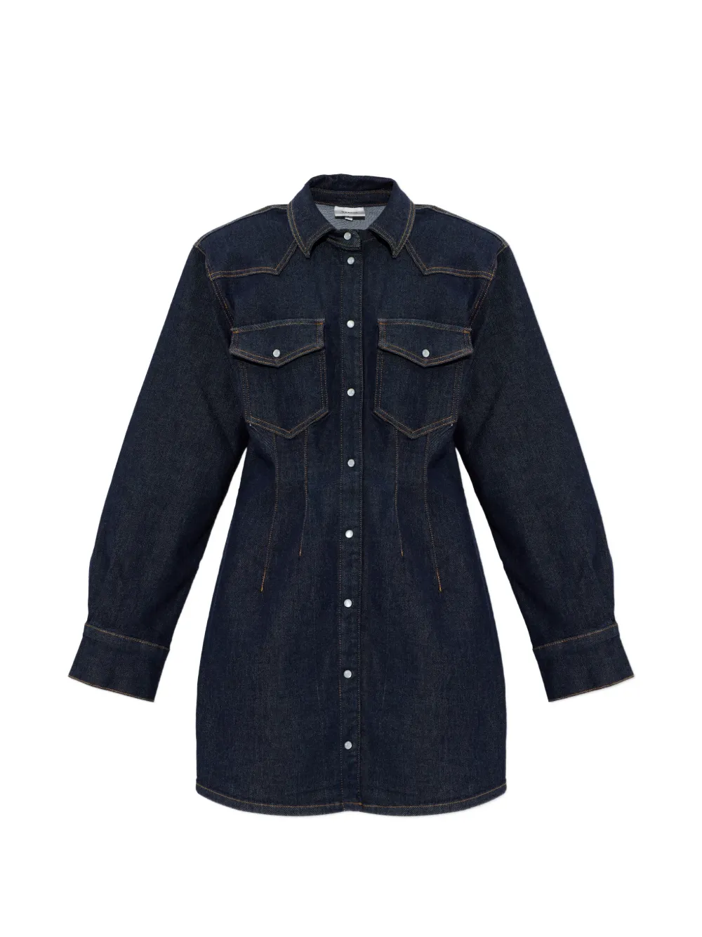 Gestuz long-sleeved chest-pocket mini dress - Blu