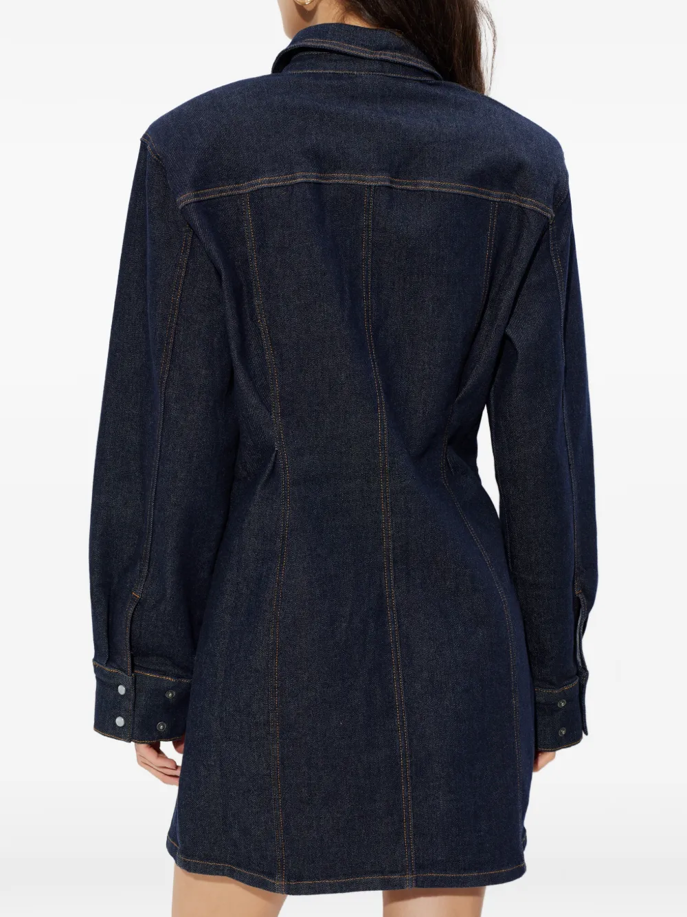 Gestuz Mini-jurk met borstzak en lange mouwen Blauw