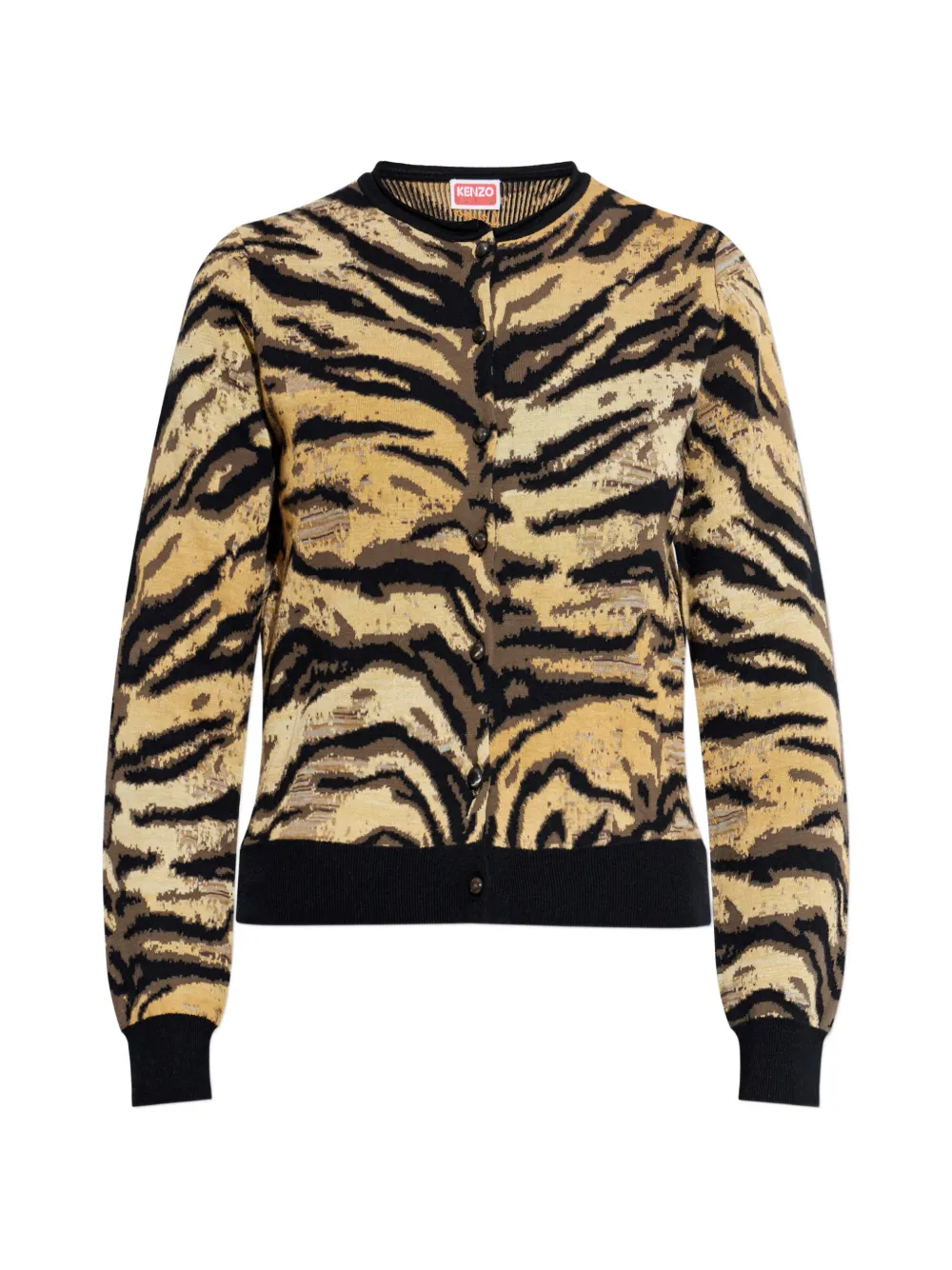 Kenzo tiger-print button cardigan - Nero