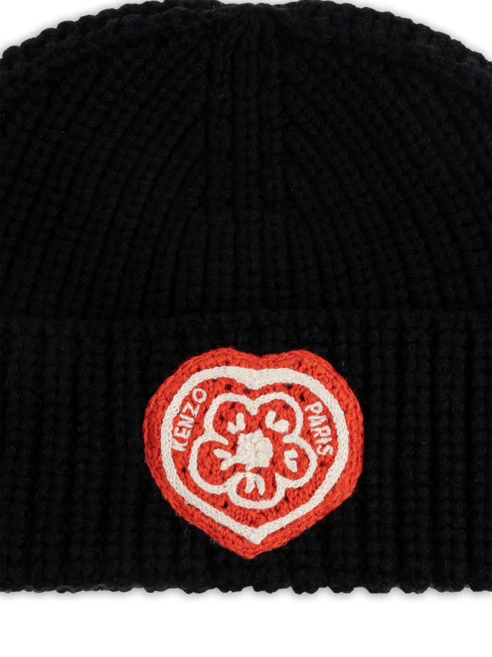  Kenzo Logo Patch Beanie - Black 