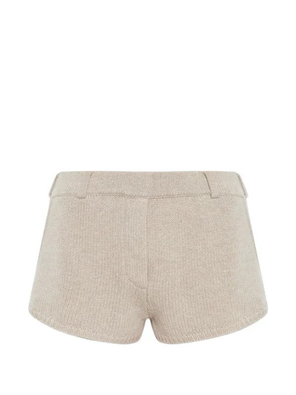 Lisa Yang Annora Knitted Shorts in Neutrals