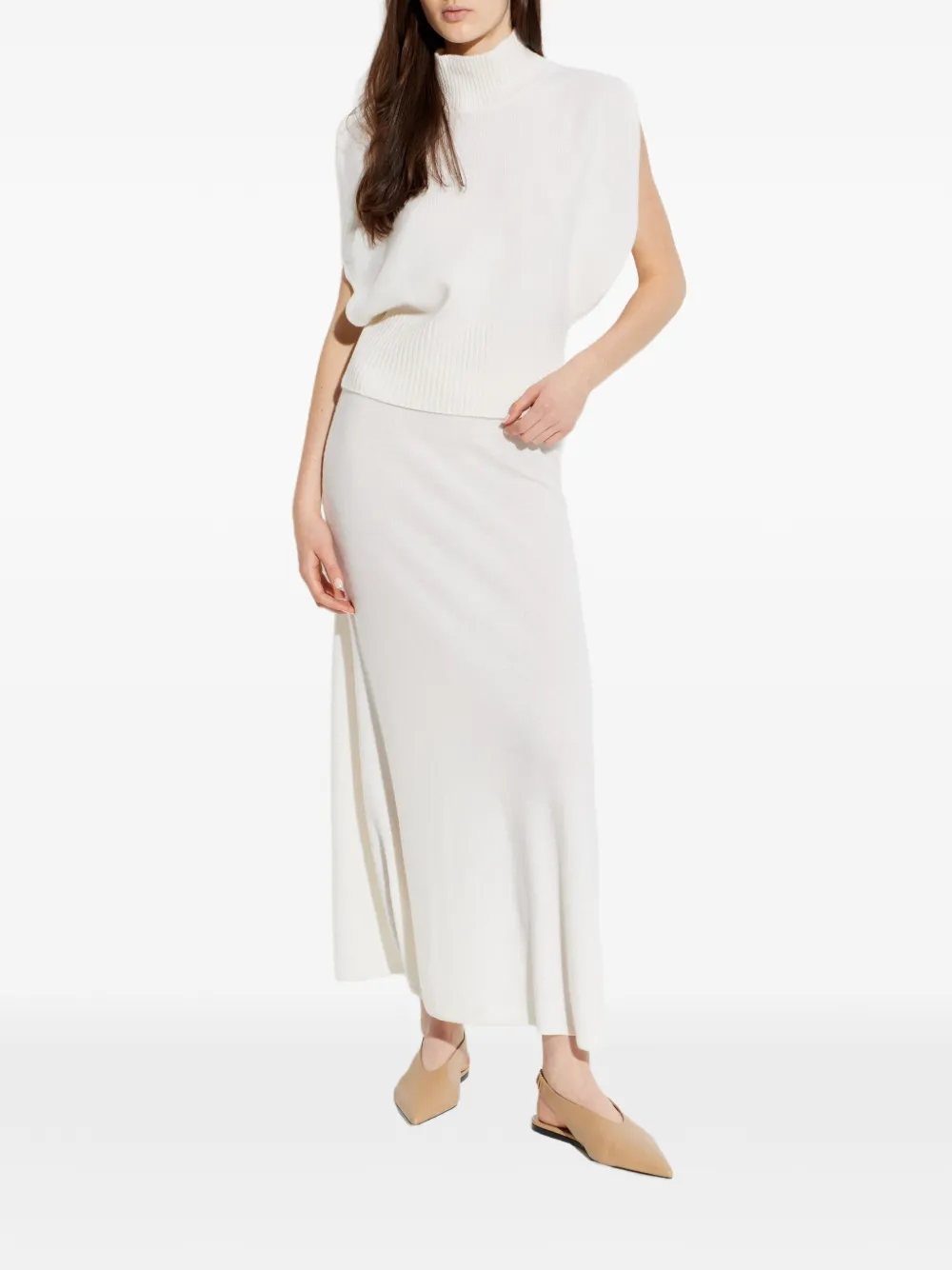 Lisa Yang Dolly gebreide midi-rok Beige