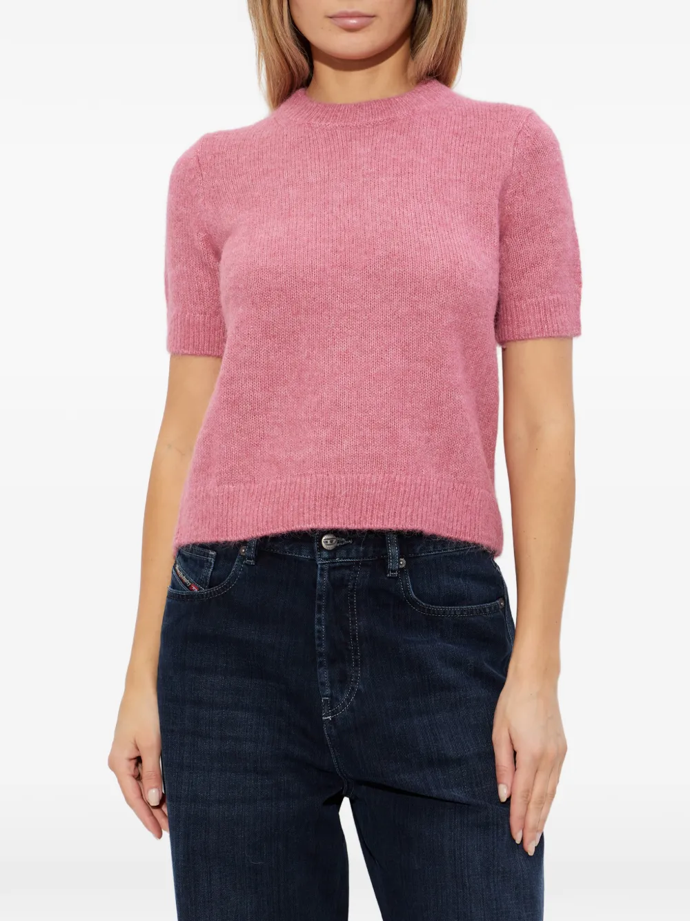 Michael Kors Gebreide top met elastische geribbelde manchetten Roze