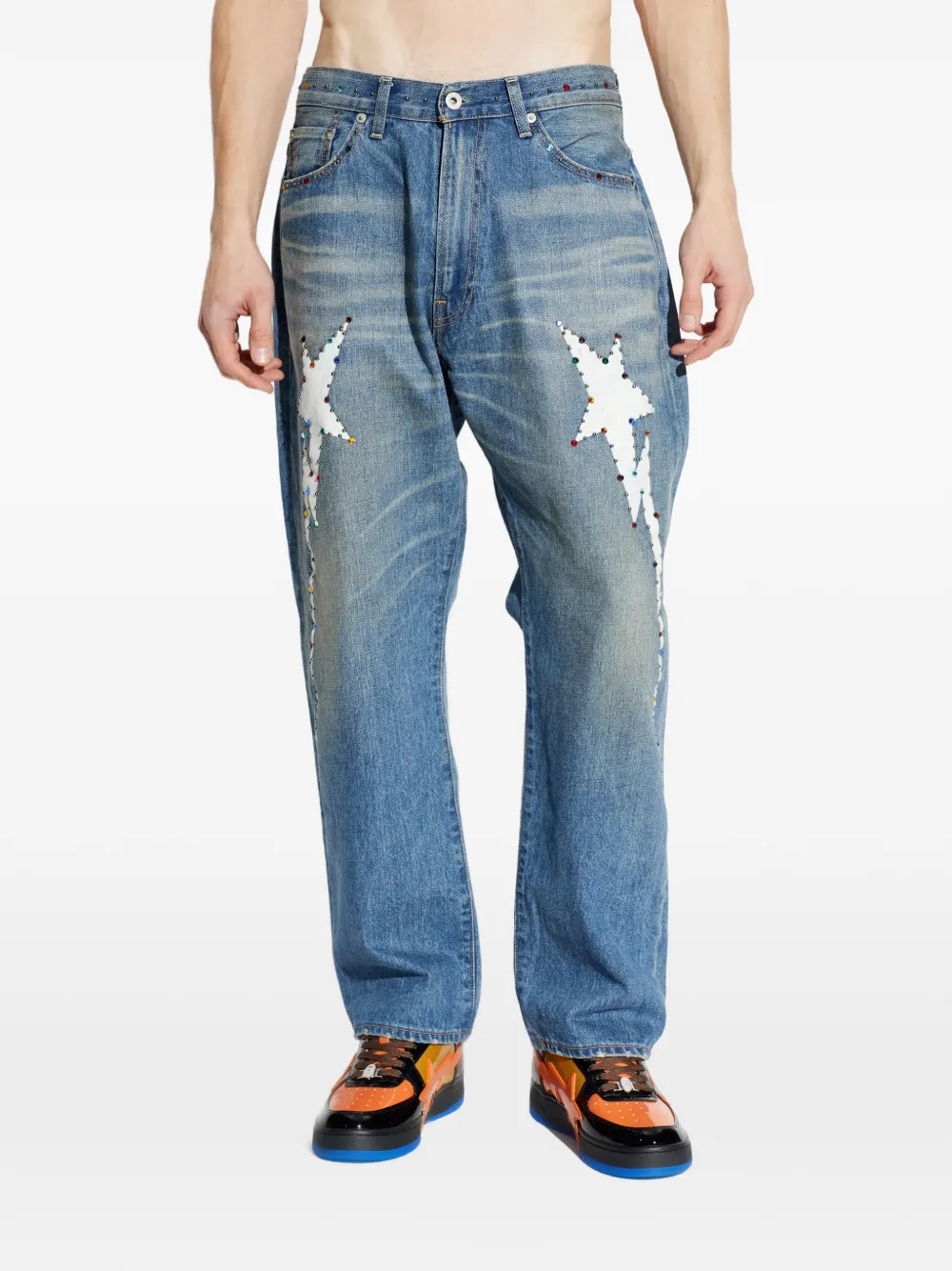 A BATHING APE® スターモチーフ ジーンズ | ブルー | FARFETCH JP