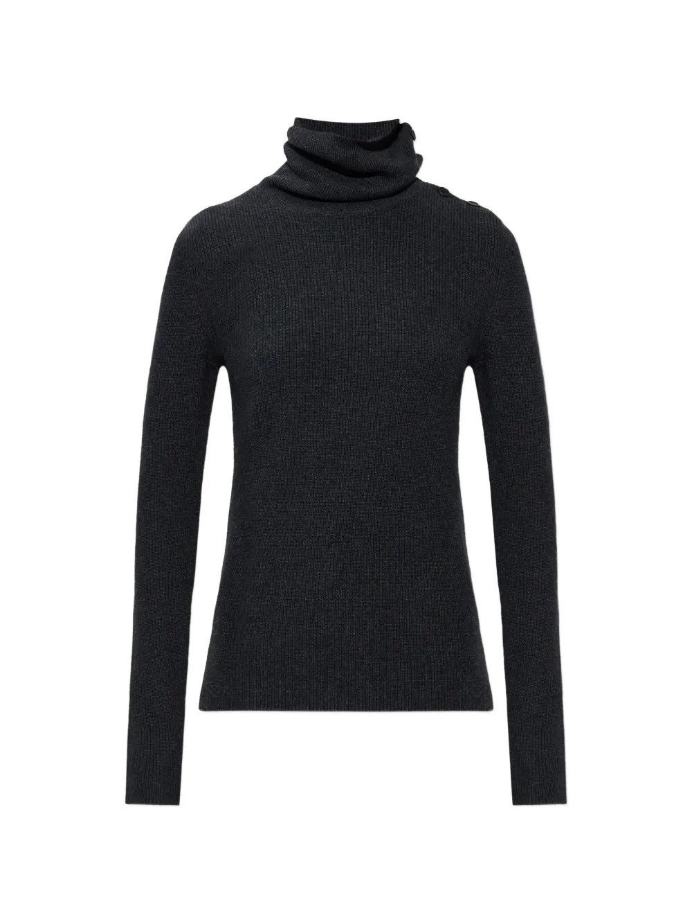 Lisa Yang button roll-neck sweater - Grigio