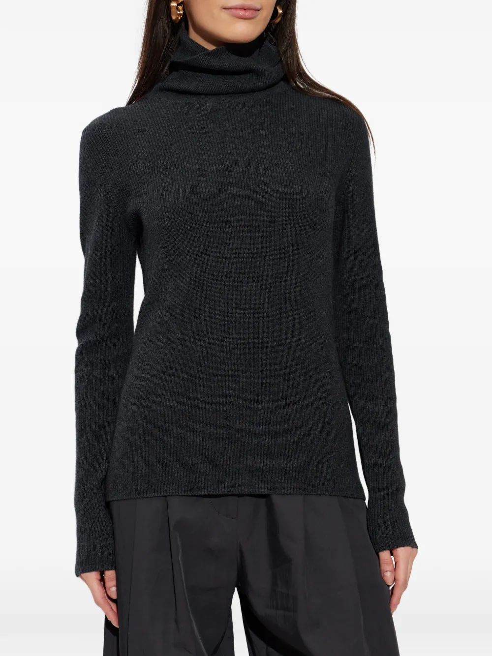  Lisa Yang Button Roll-neck Sweater - Grey 