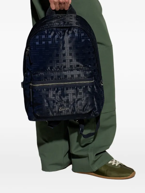 Kenzo zip-fastening Pattern Backpack | Blue | FARFETCH display picture 3