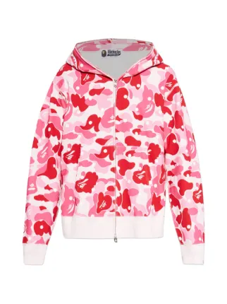 A BATHING APE® Camouflage zip-up Hoodie | Pink | FARFETCH AO
