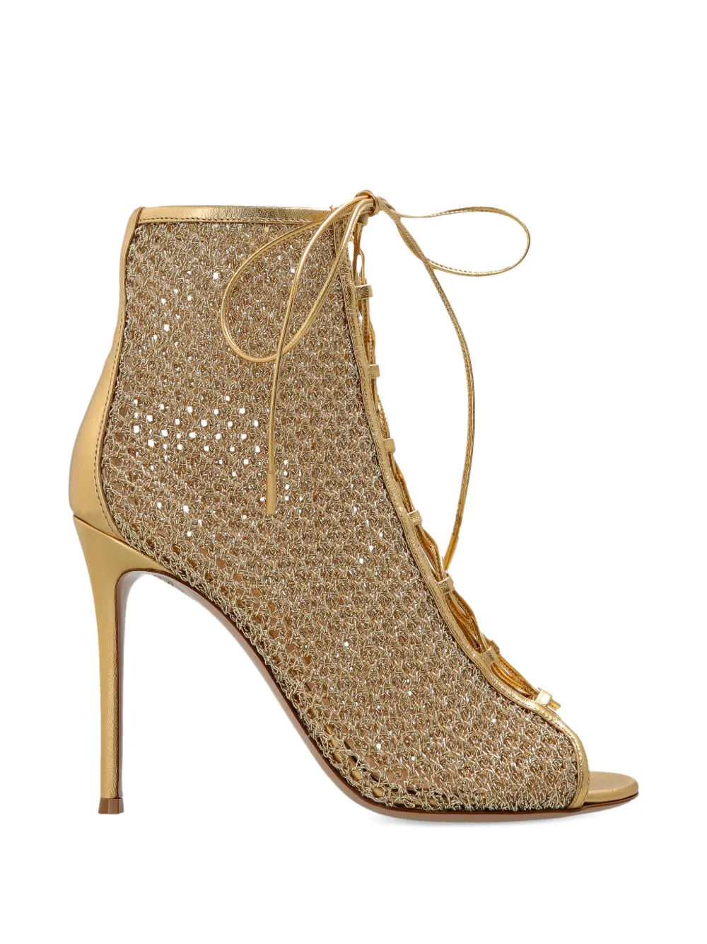 Gianvito Rossi lace-up peep-toe pumps - Oro