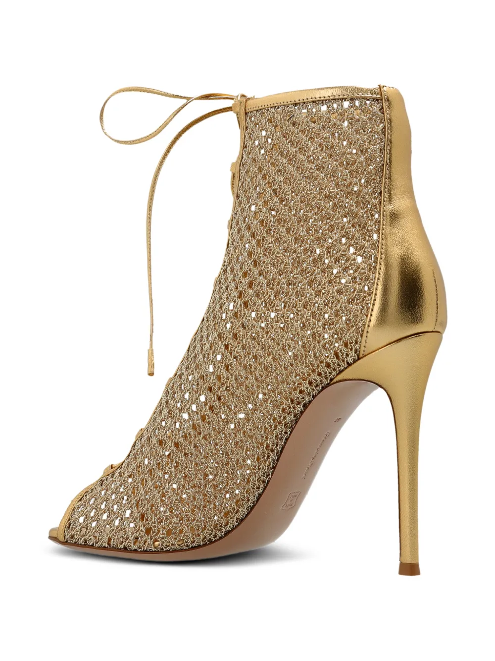 Gianvito Rossi lace-up peep-toe pumps Goud