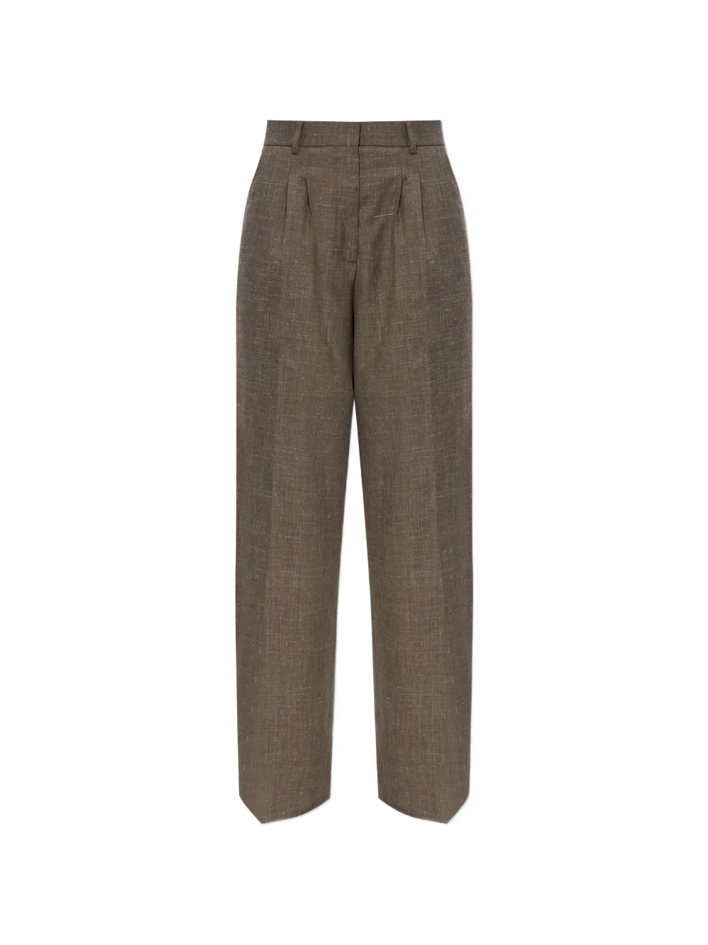 Officine Generale pleated wide-leg trousers - Marrone