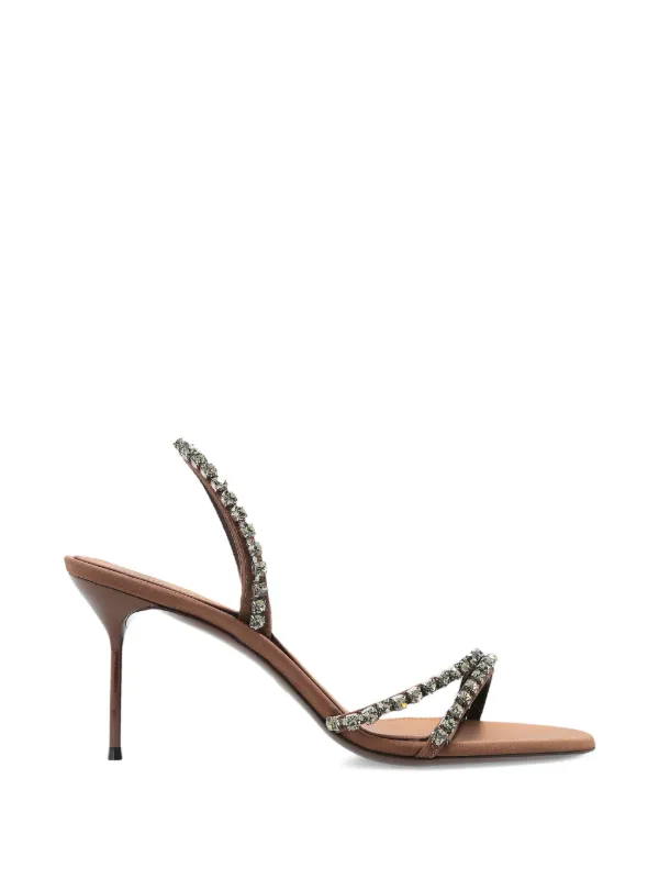 Paris Texas Diamond Strap Sandals in Brown