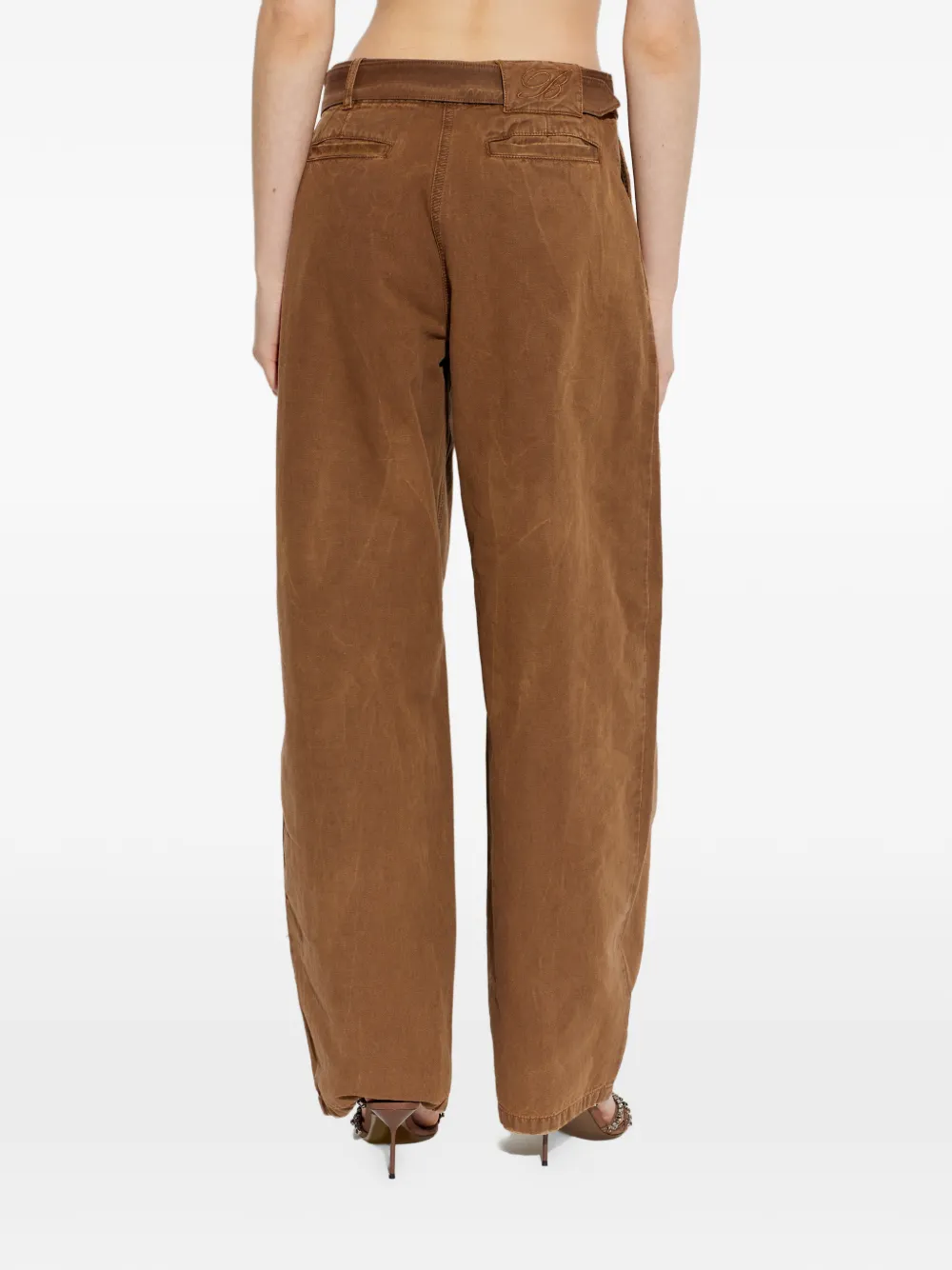 Blumarine Plooibroek met ceintuur Bruin