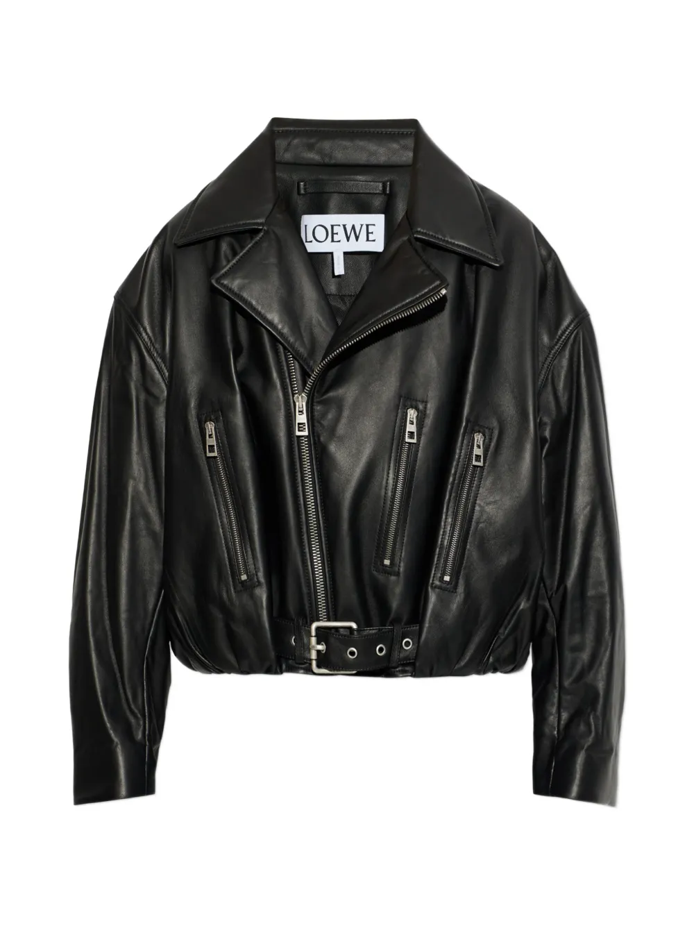 LOEWE zip-detail belted jacket - Nero