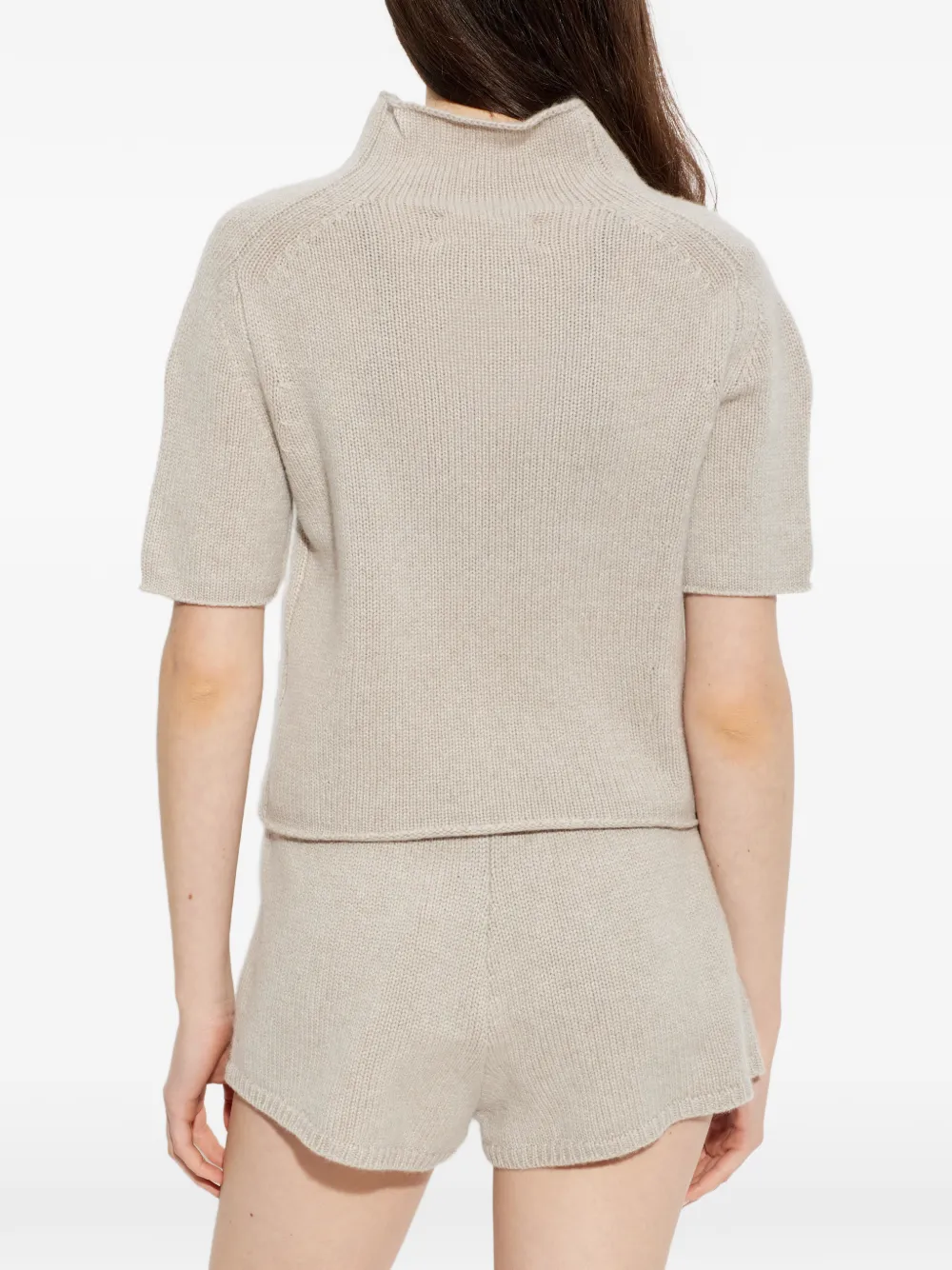 Lisa Yang Ribgebreide top Beige