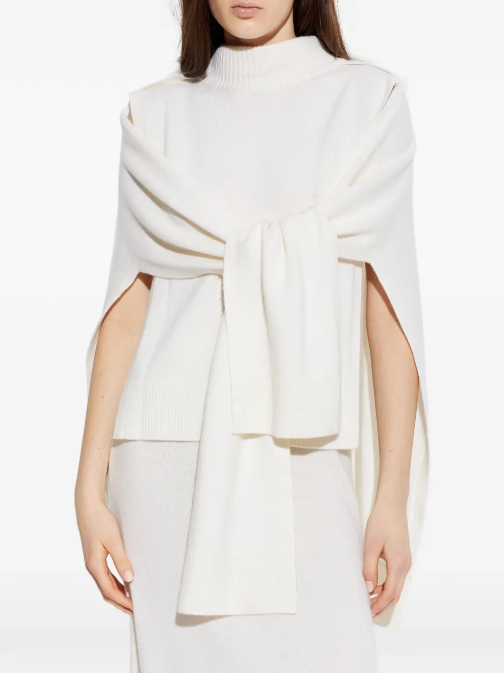  Lisa Yang Turtleneck Cape - White 