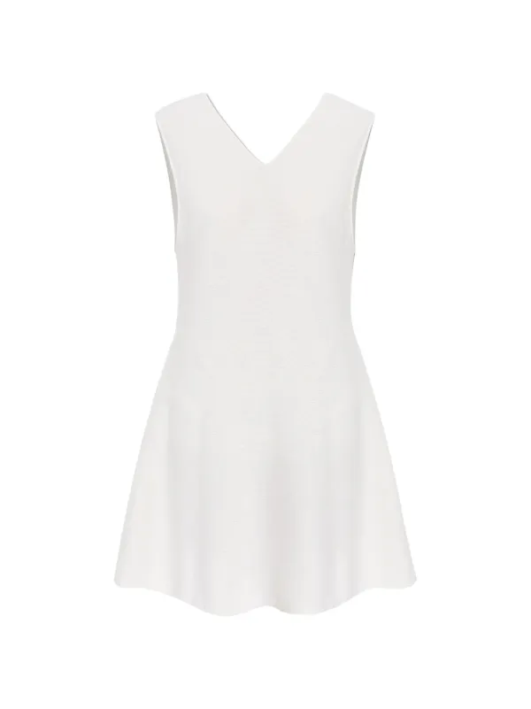 Lisa Yang Nyna V-neck Mini Dress in Neutrals