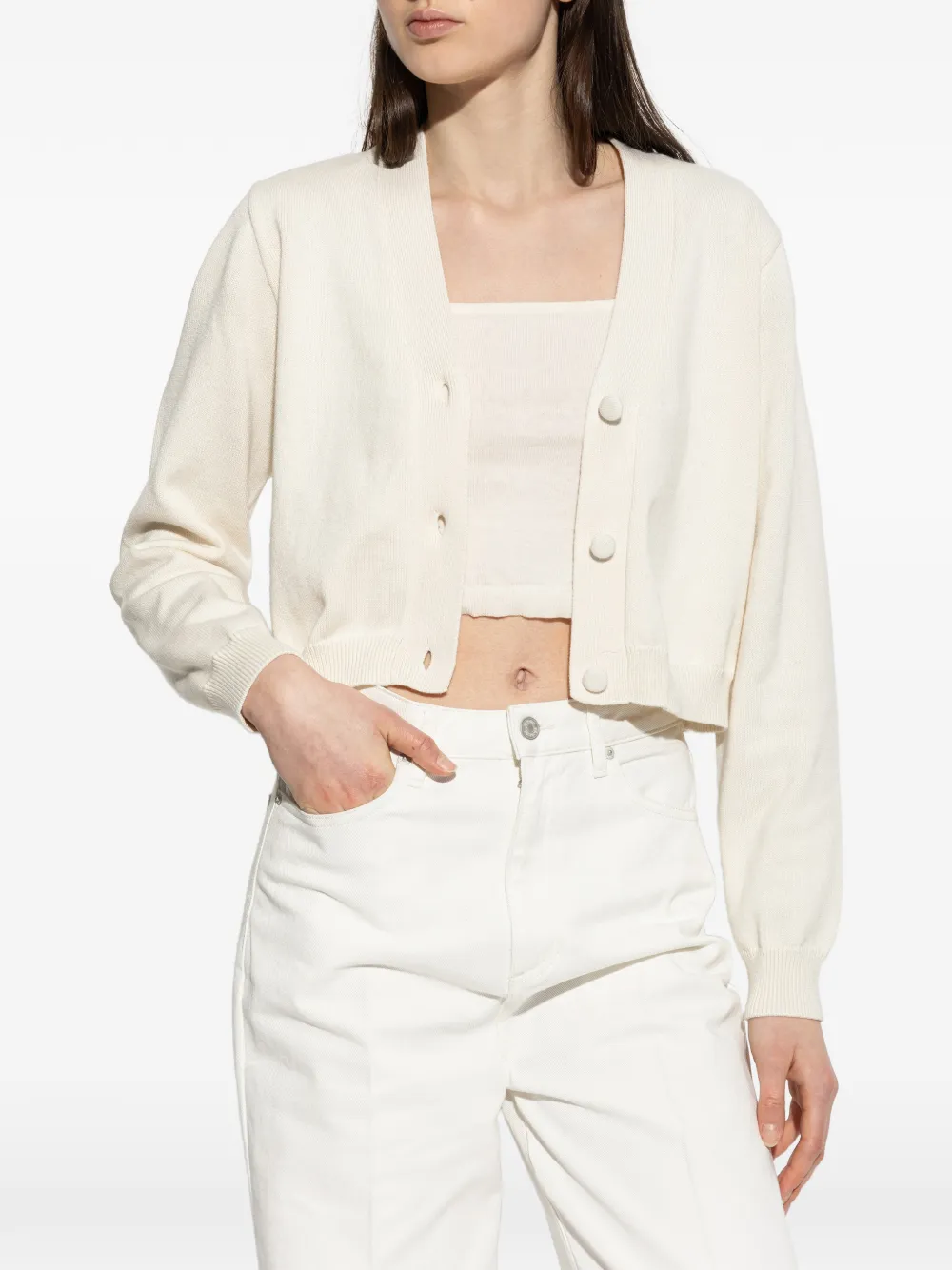  Officine Generale Serena Buttoned Cardigan - White 