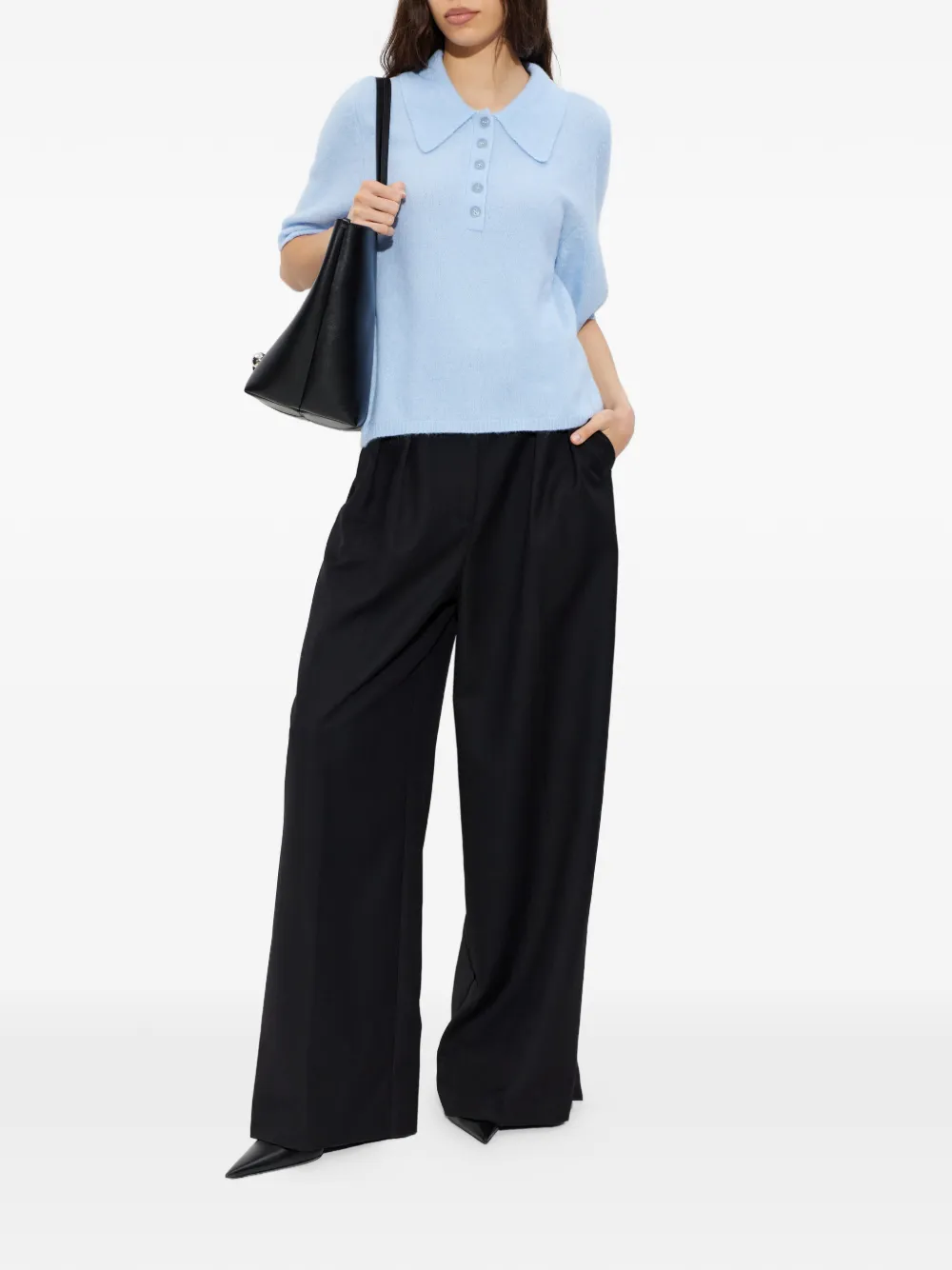  Gestuz Collared Polo Top - Blue 