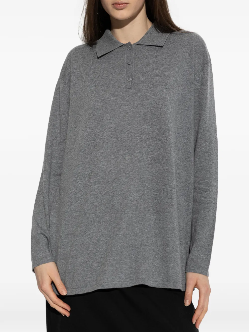  Lisa Yang Buttoned Polo Knitwear - Grey 
