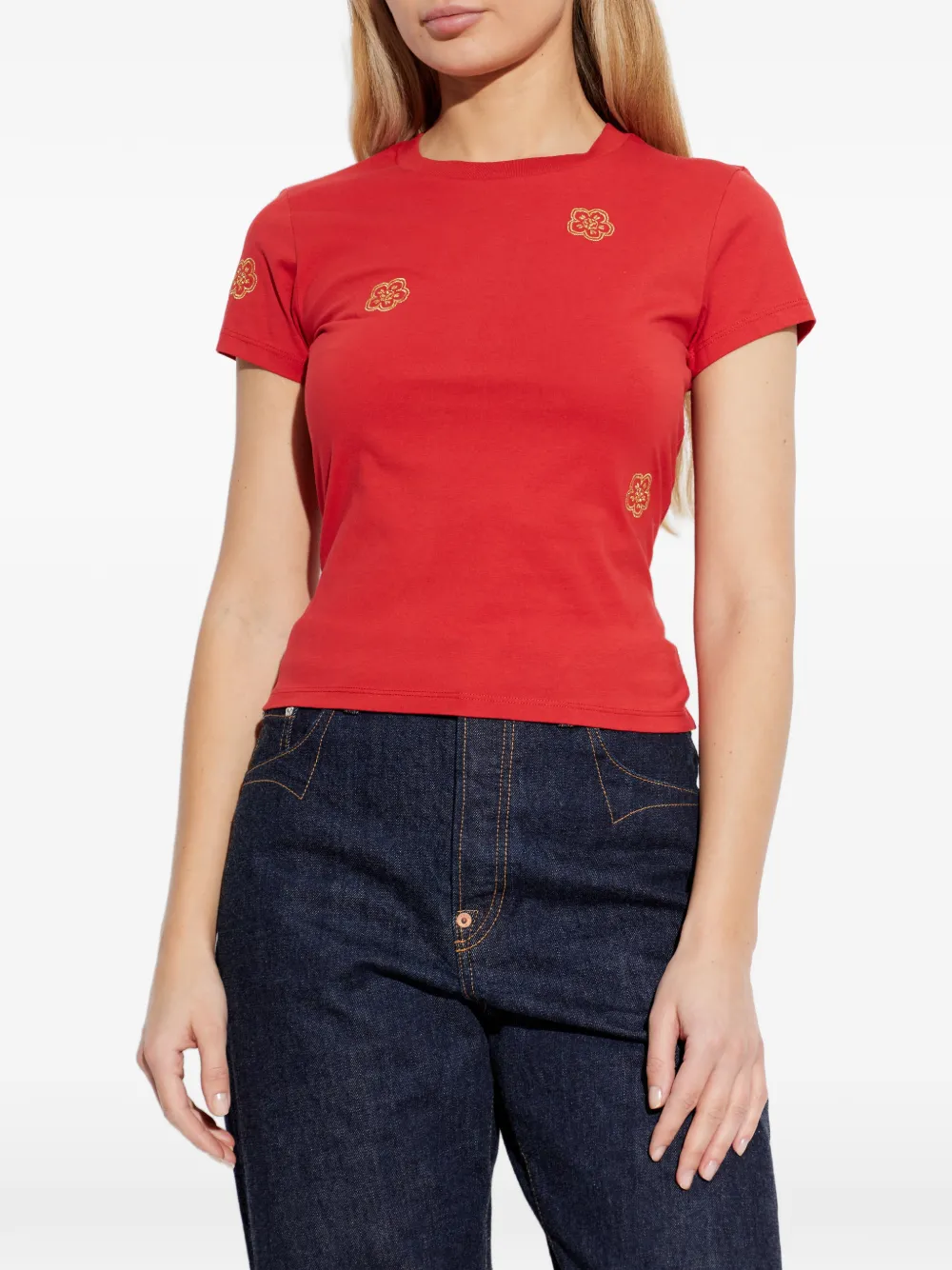  Kenzo Floral-embroidered T-shirt 