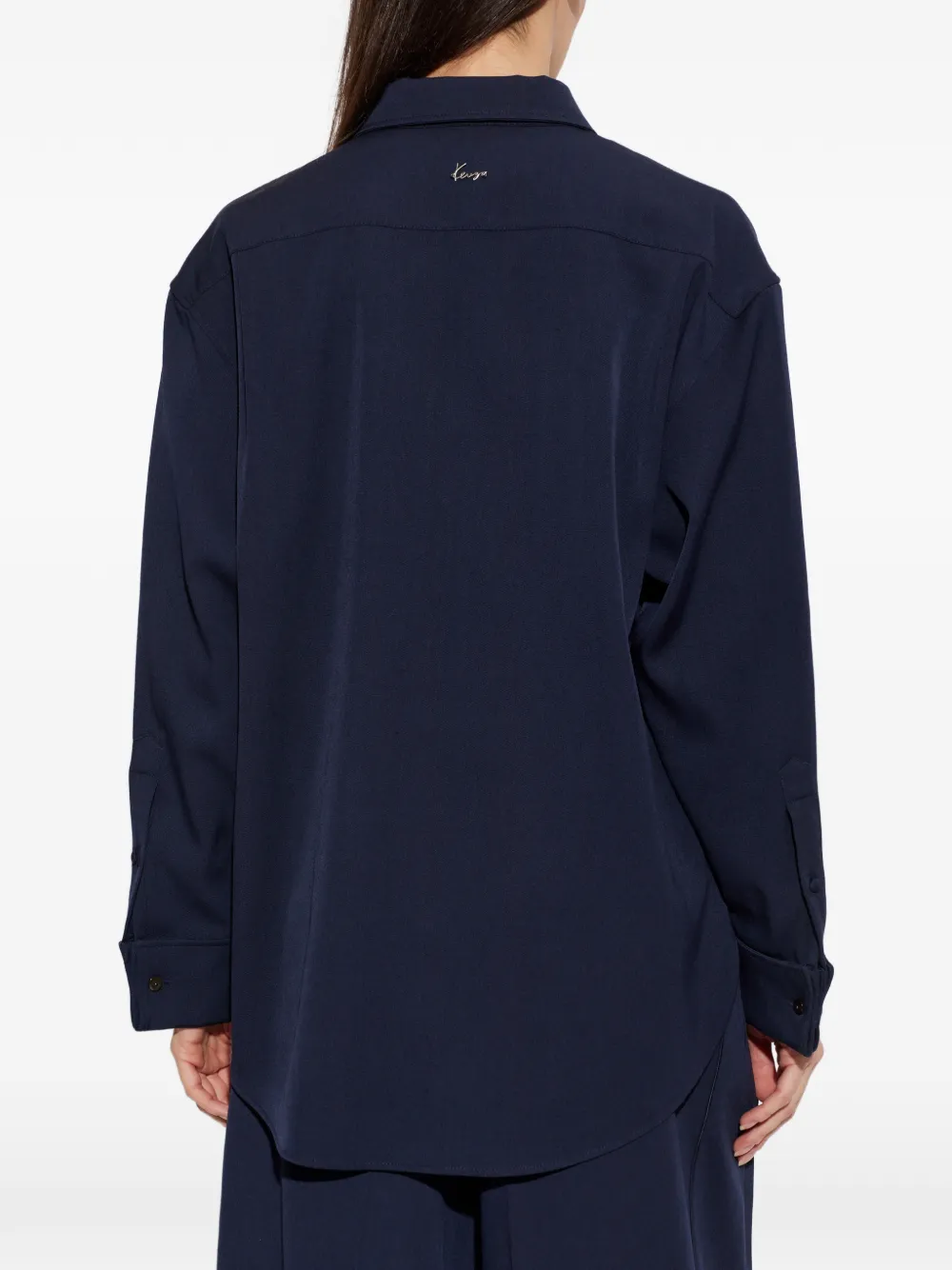 Kenzo Blouse met klepzak en knopen Blauw