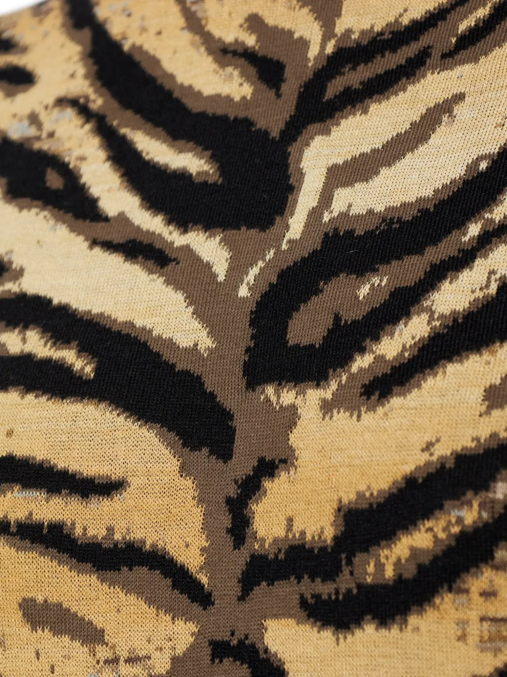 Kenzo T-shirt met col en tijgerprint Beige