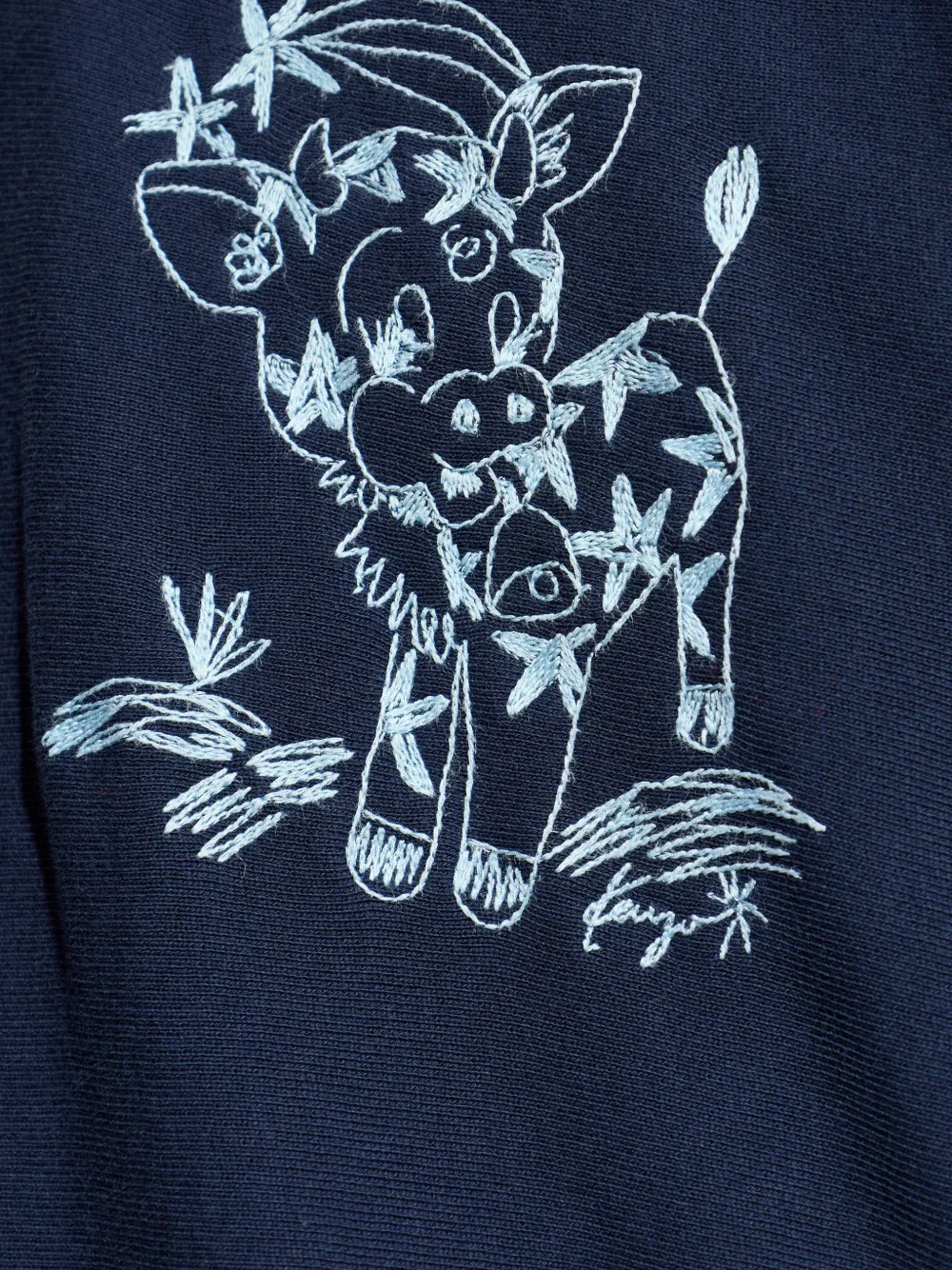 Kenzo Sweater met ronde hals en geborduurde strip Blauw