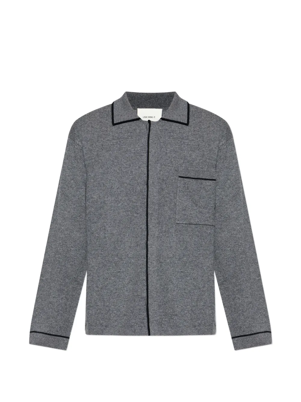 Lisa Yang Joshua piped-trim cardigan - Grigio