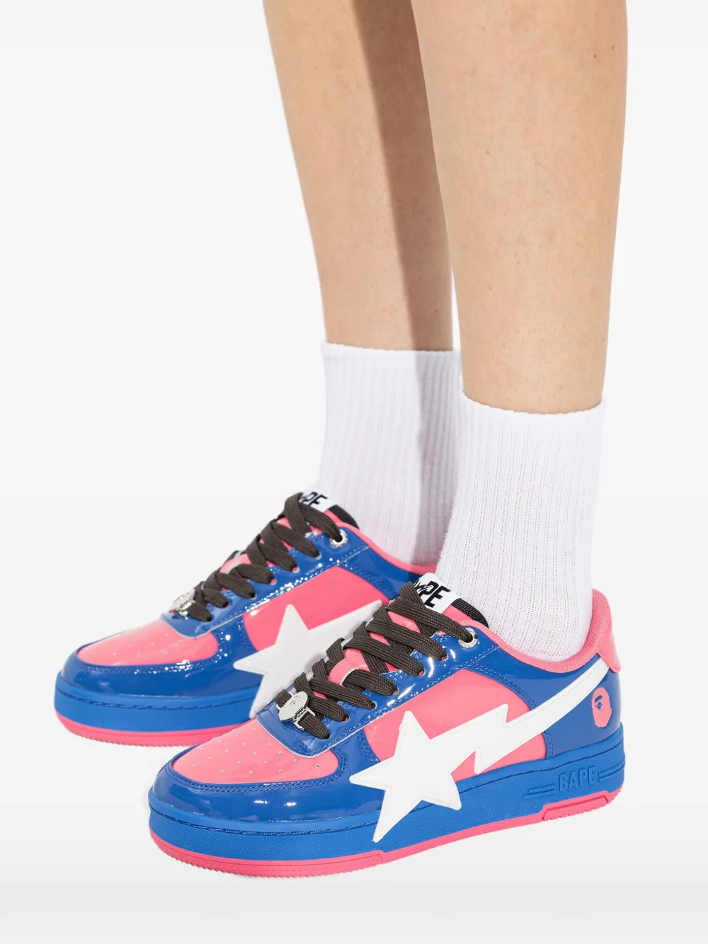 A BATHING APE star-motif sneakers Roze
