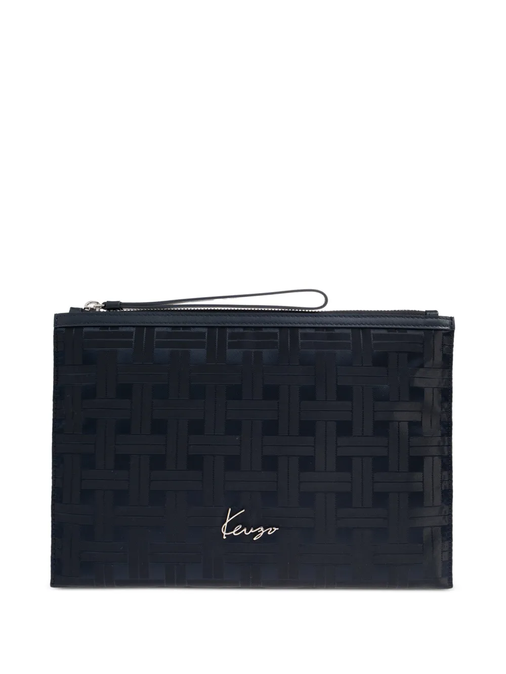 Kenzo Mura logo-print zip clutch bag - Blau