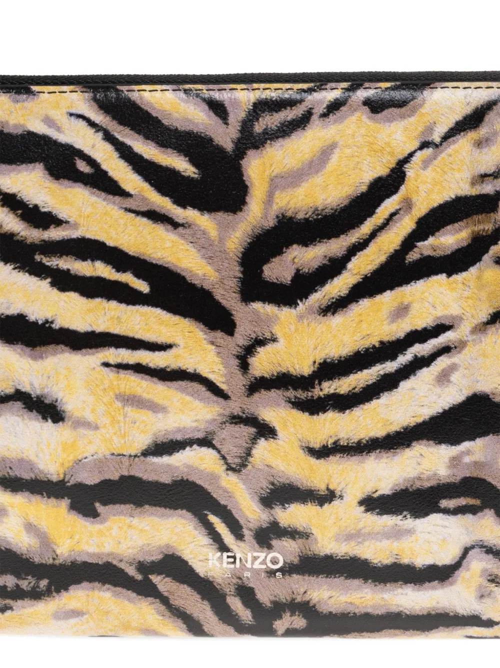 Tiger stripe zip clutch bag