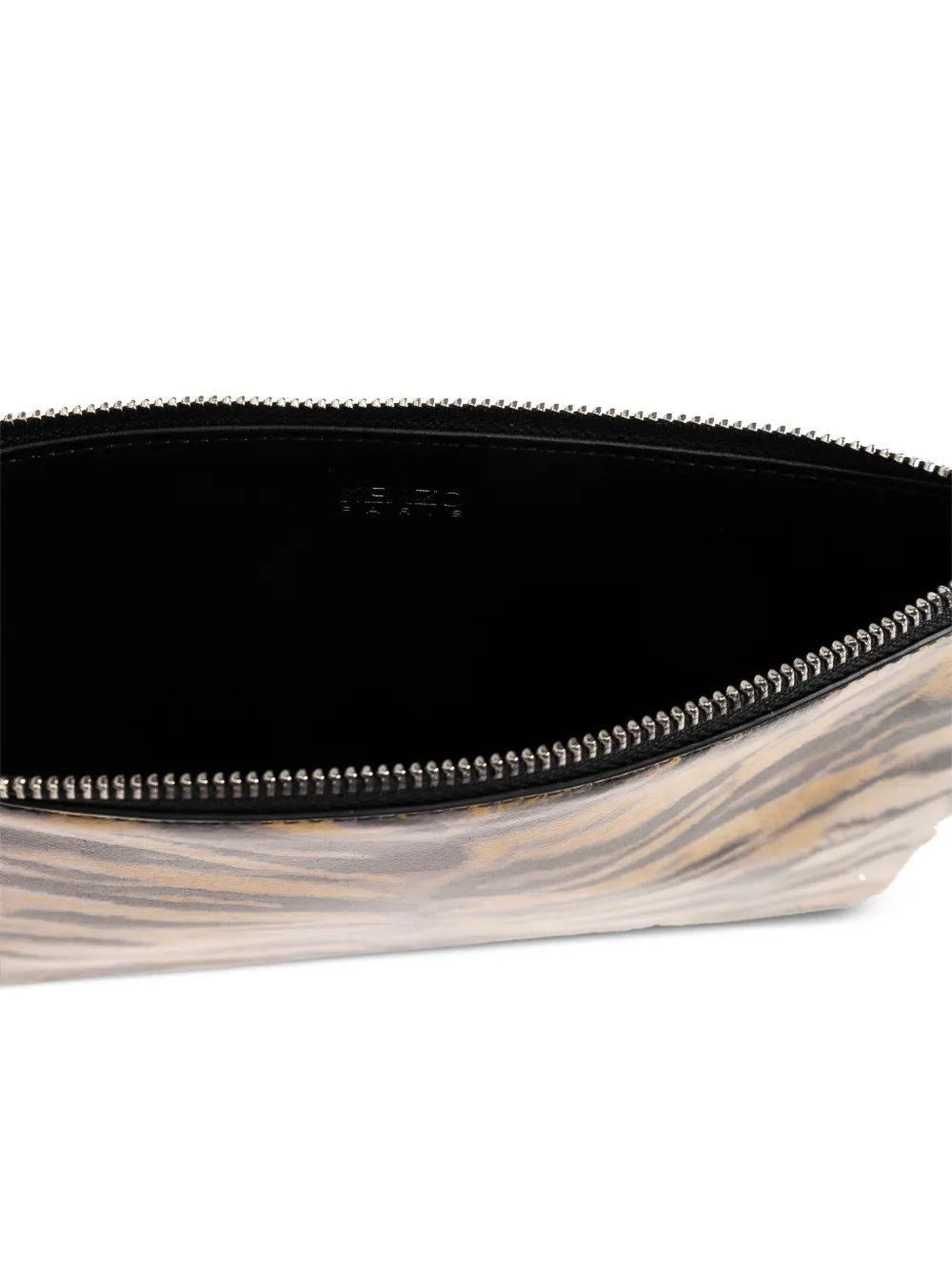 Kenzo Clutch met tijgerstreep en rits Geel
